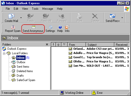 send an anonymous email