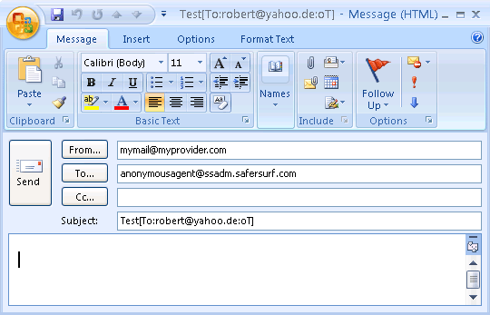 send an anonymous email