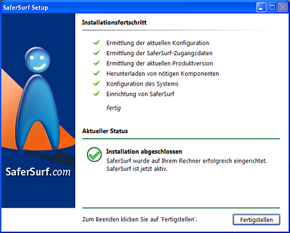SaferSurf-Installation abgeschlossen