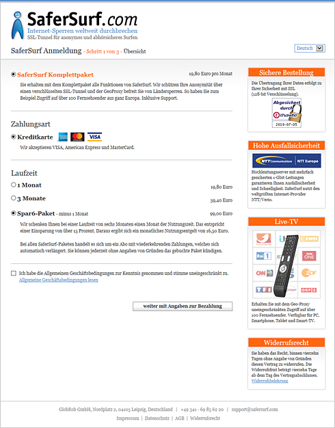 SaferSurf registration